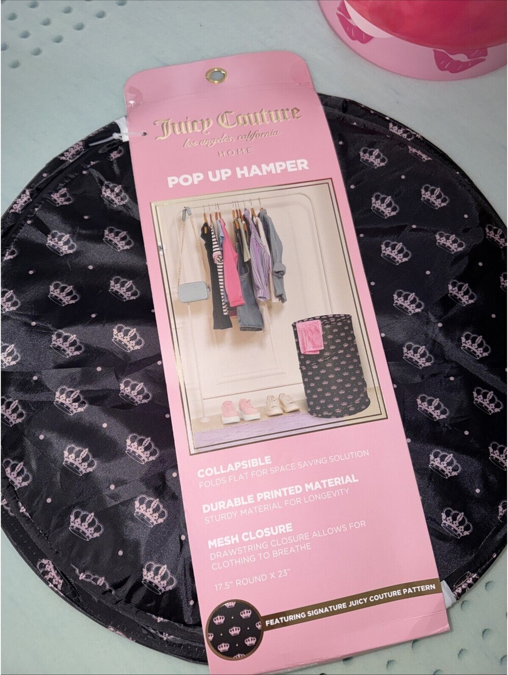 JUICY COUTURE POP UP HAMPER JUICY COUTURE LAUNDRY DEPOSIT CLOTHING CONTAINER ...
